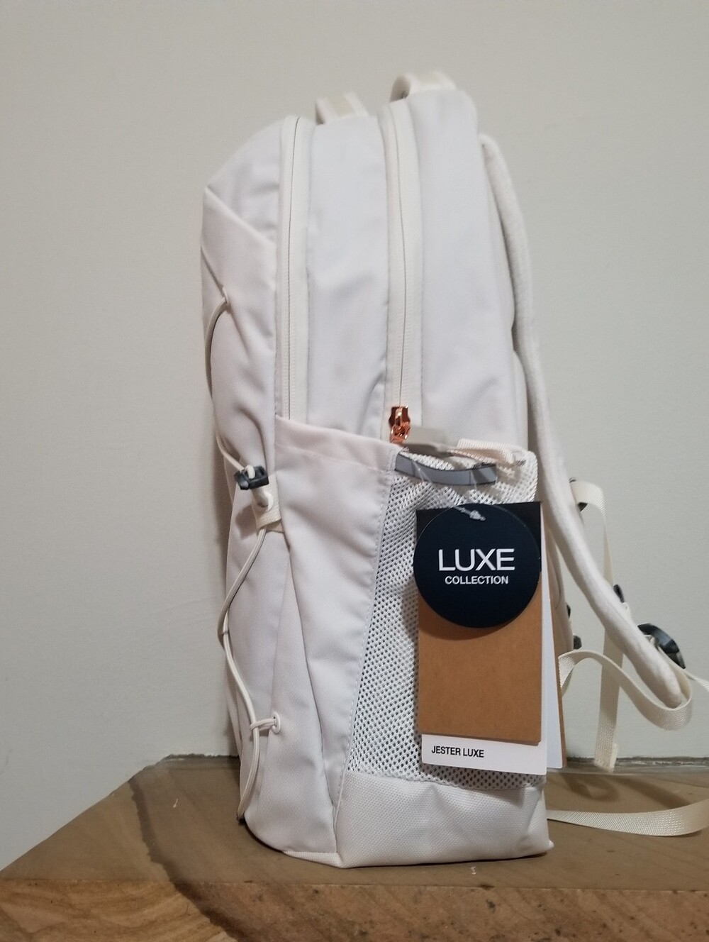 NEW! The North Face Jester Luxe Backpack in Light Cream with Rose Gold NWT - Picture 9 of 10